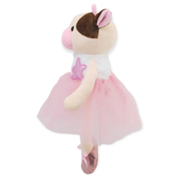 vaca de peluche vestido rosa 3