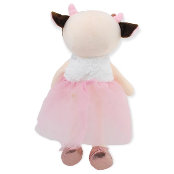 vaca de peluche vestido rosa 4