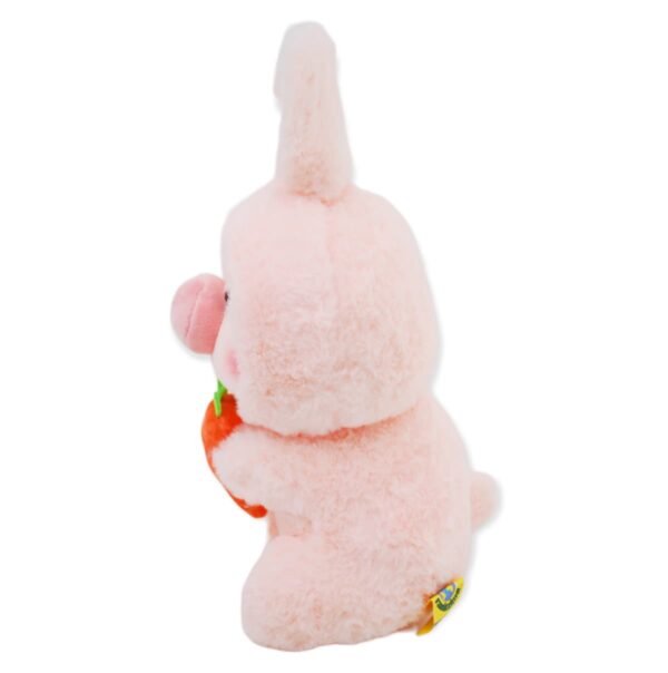 cerdo conejo de peluche color rosa con una zanahoria 3