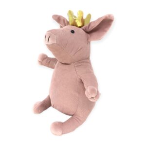 cerdo de peluche rey con corona