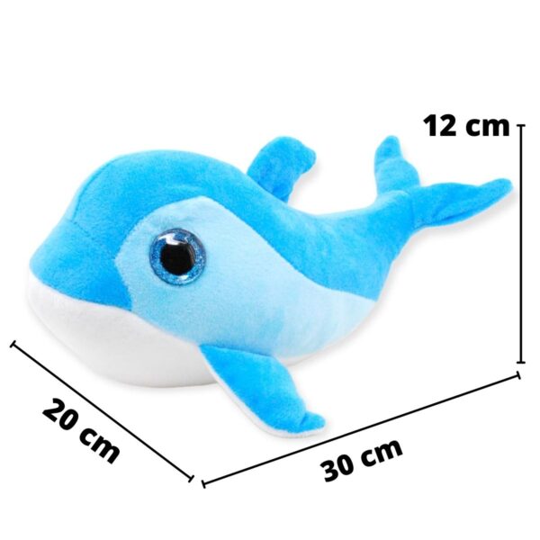 delfin de peluche azul 30 cm largo 2