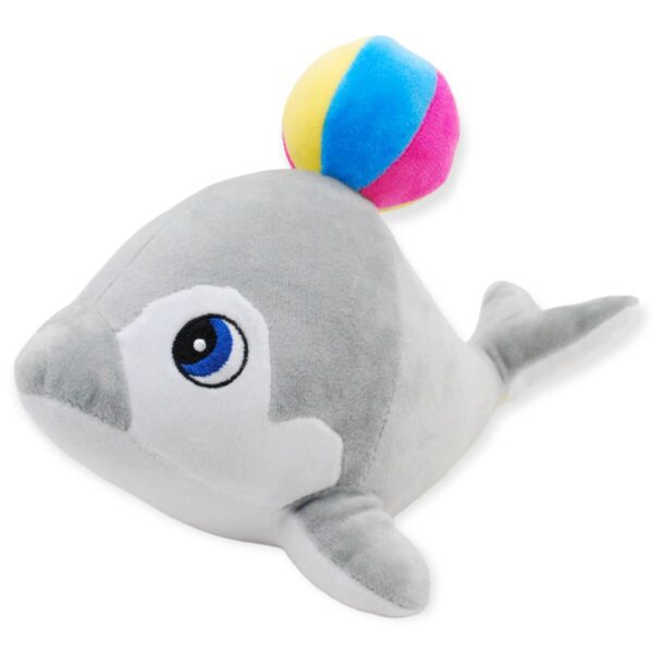 delfin de peluche gris 30 cm