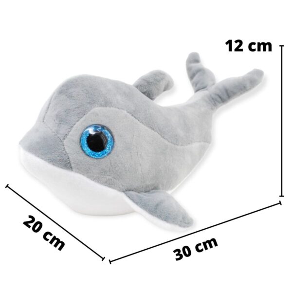 delfin de peluche gris 30 cm largo 2