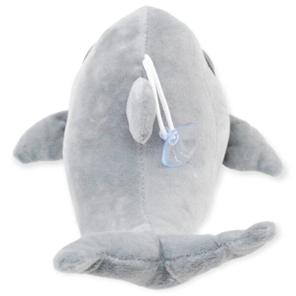 delfin de peluche gris 30 cm largo 3