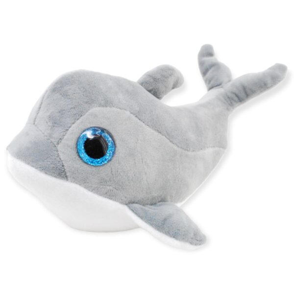 delfin de peluche gris 30 cm largo