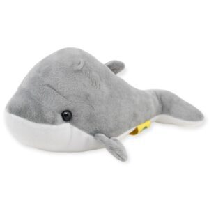 delfin de peluche gris
