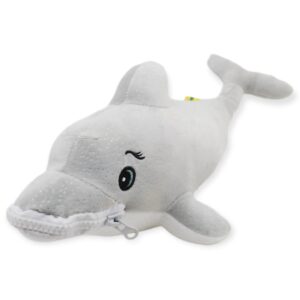 delfin de peluche gris 46 cm