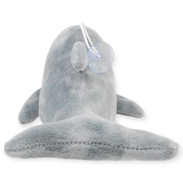 delfin de peluche gris lengua afuera 3