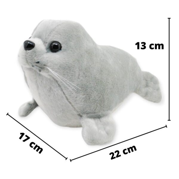 foca de peluche gris 22 cm largo 2