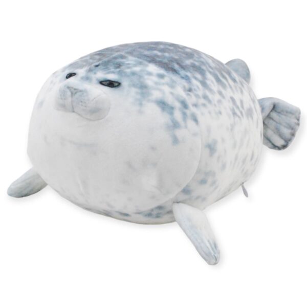 foca de peluche gris