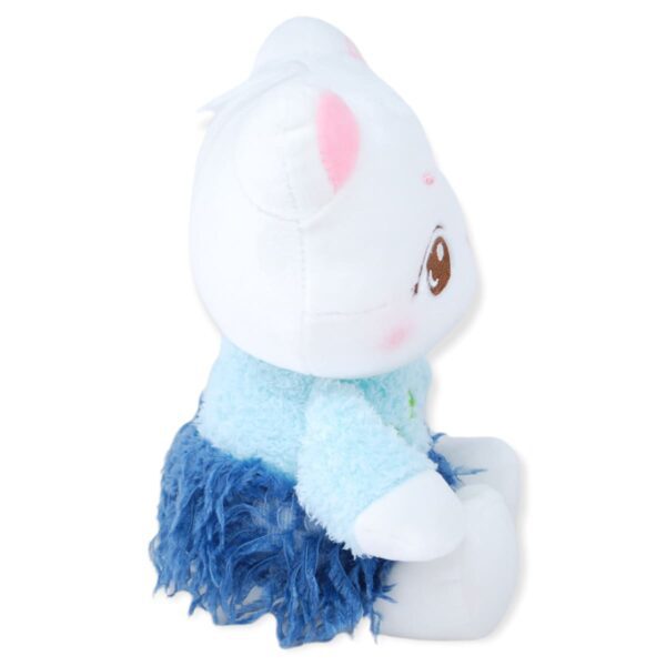 gatita de peluche blanca vestido azul 3