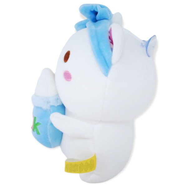 gato de peluche blanco biberón azul 3