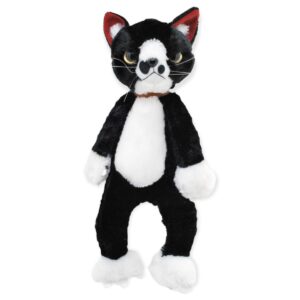 gato de peluche enojado blanco y negro