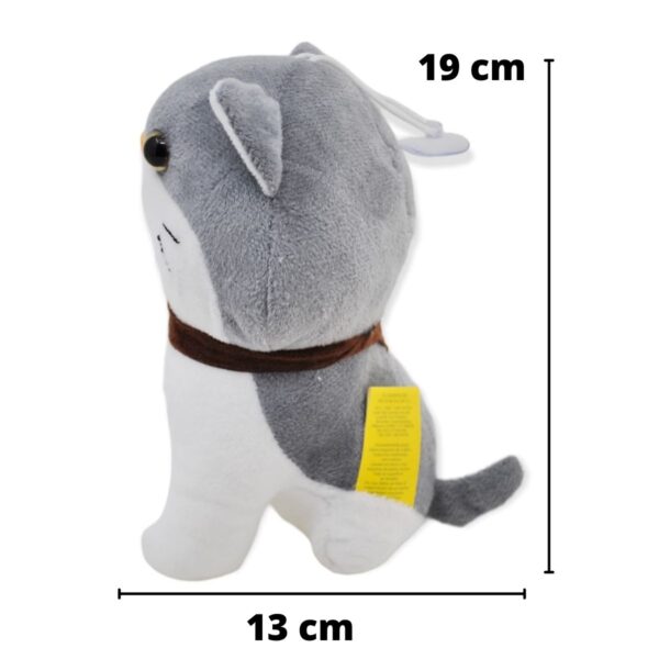 gato de peluche gris 19 cm 2