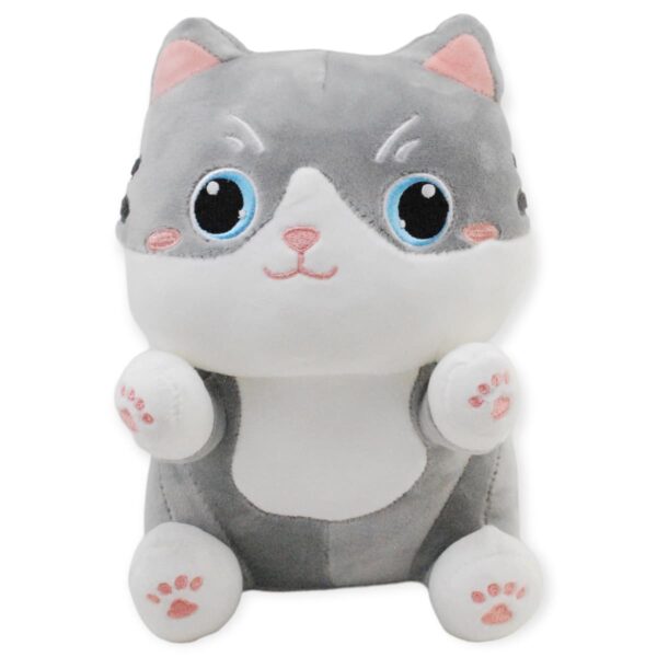 gato de peluche gris 26 cm