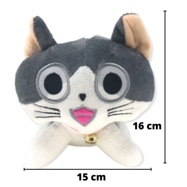 gato de peluche sonriente gris 2