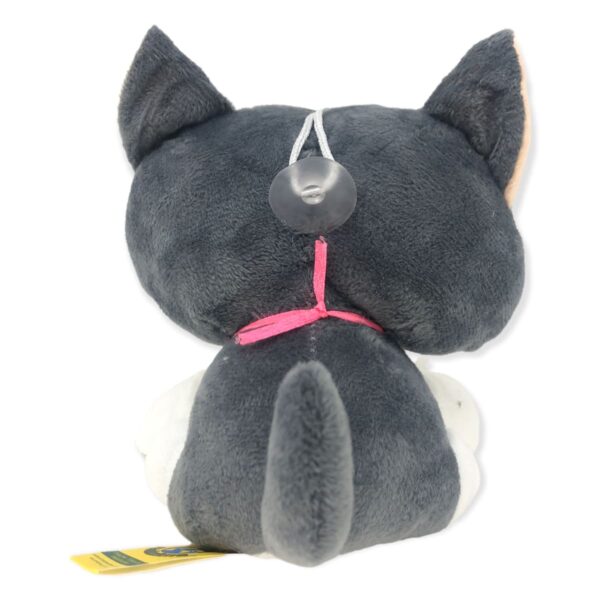 gato de peluche sonriente gris 4