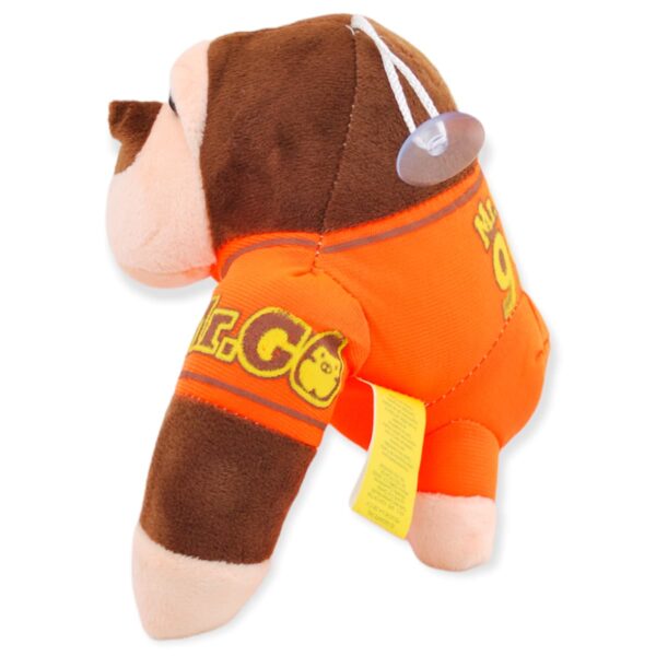 gorila de peluche café playera naranja 3