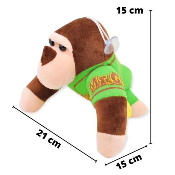 gorila de peluche café playera verde 2