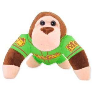 gorila de peluche café playera verde