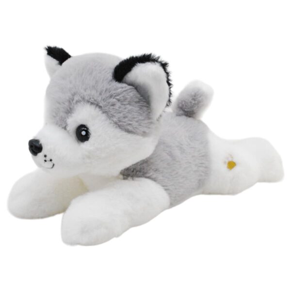 husky de peluche gris