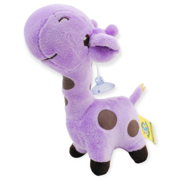 jirafa de peluche morada