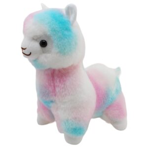 llama de peluche azul y rosa