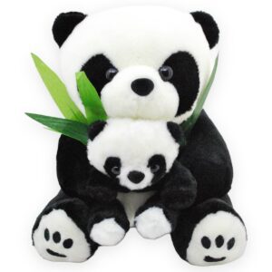 panda de peluche con bebe