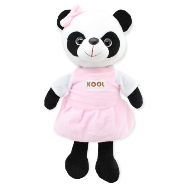 panda de peluche con vestido rosa