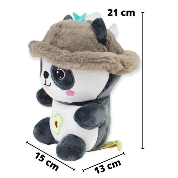 panda de peluche gorro café 2