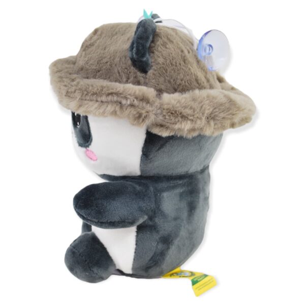 panda de peluche gorro café 3