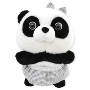 panda de peluche vestido gris