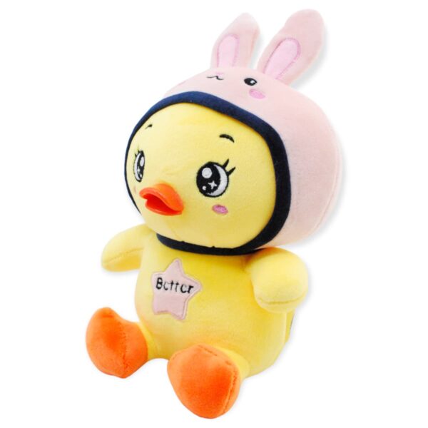 pato conejo de peluche amarillo con rosa 2