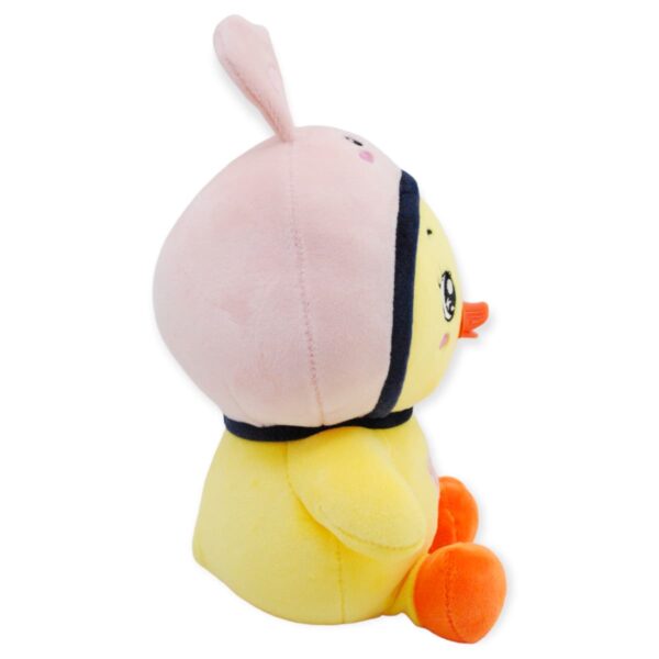 pato conejo de peluche amarillo con rosa 4