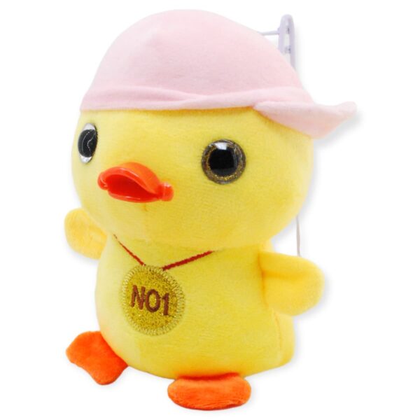 pato de peluche amarillo gorro rosa 2