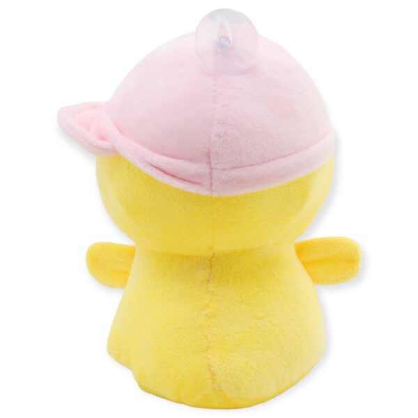 pato de peluche amarillo gorro rosa 3