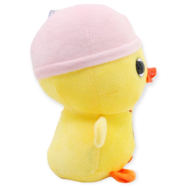 pato de peluche amarillo gorro rosa 4