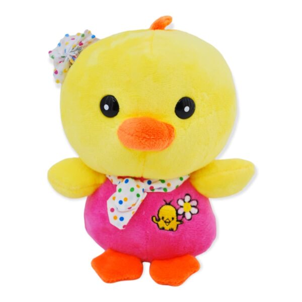 pato de peluche amarillo playera rosa