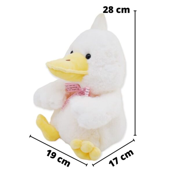 pato de peluche blanco moño rosa 2