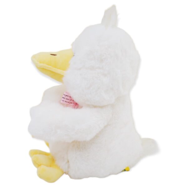 pato de peluche blanco moño rosa 3