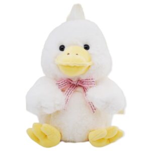 pato de peluche blanco moño rosa