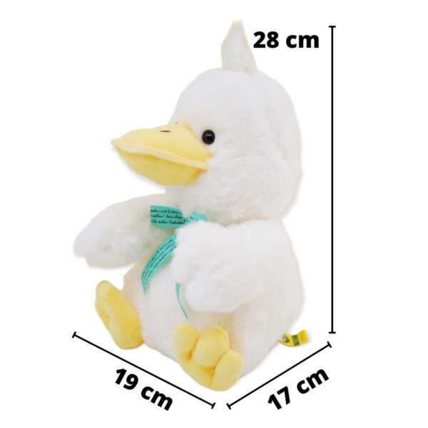 pato de peluche blanco moño verde 2