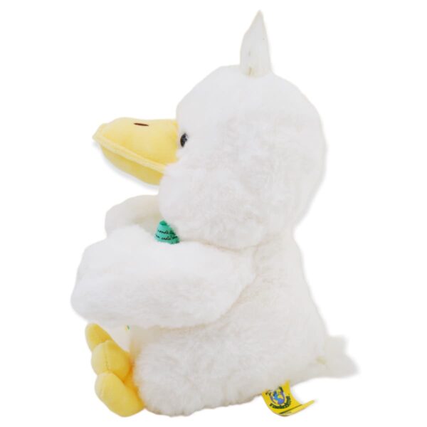 pato de peluche blanco moño verde 3