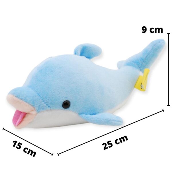 peluche de delfin azul lengua afuera 2