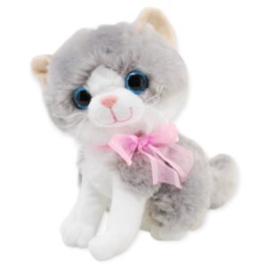 peluche de gato gris 25 cm