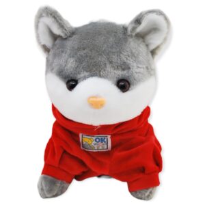 peluche de gato gris sudadera roja