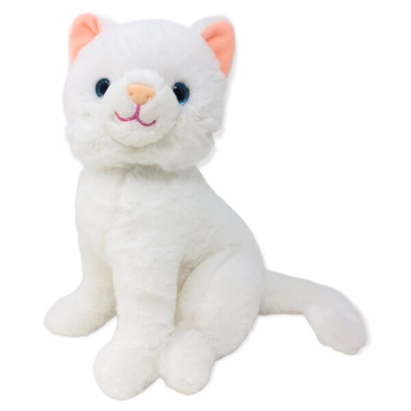 peluche de gato sentado blanco