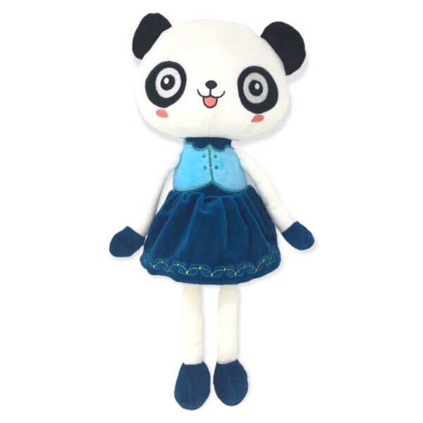 peluche de panda vestido azul grande