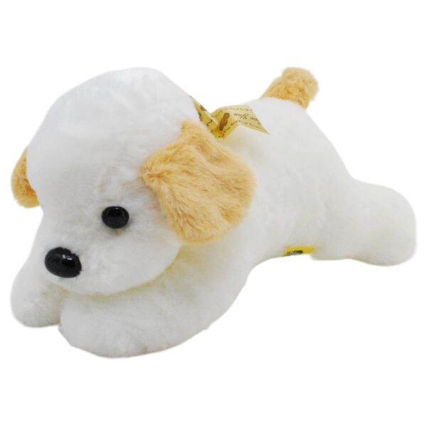 perrito de peluche blanco orejas cafés