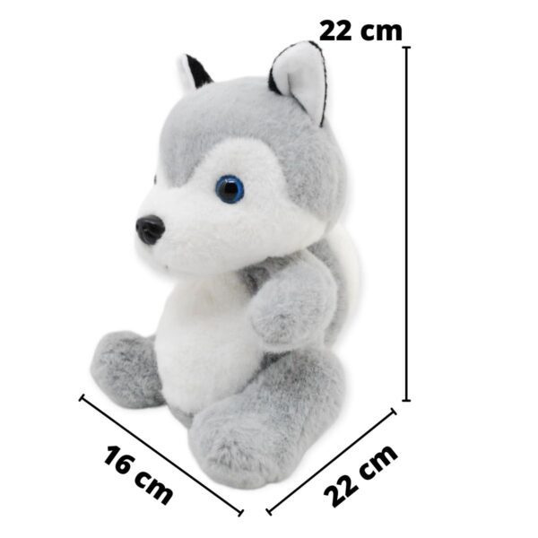 perrito de peluche husky de color gris 2